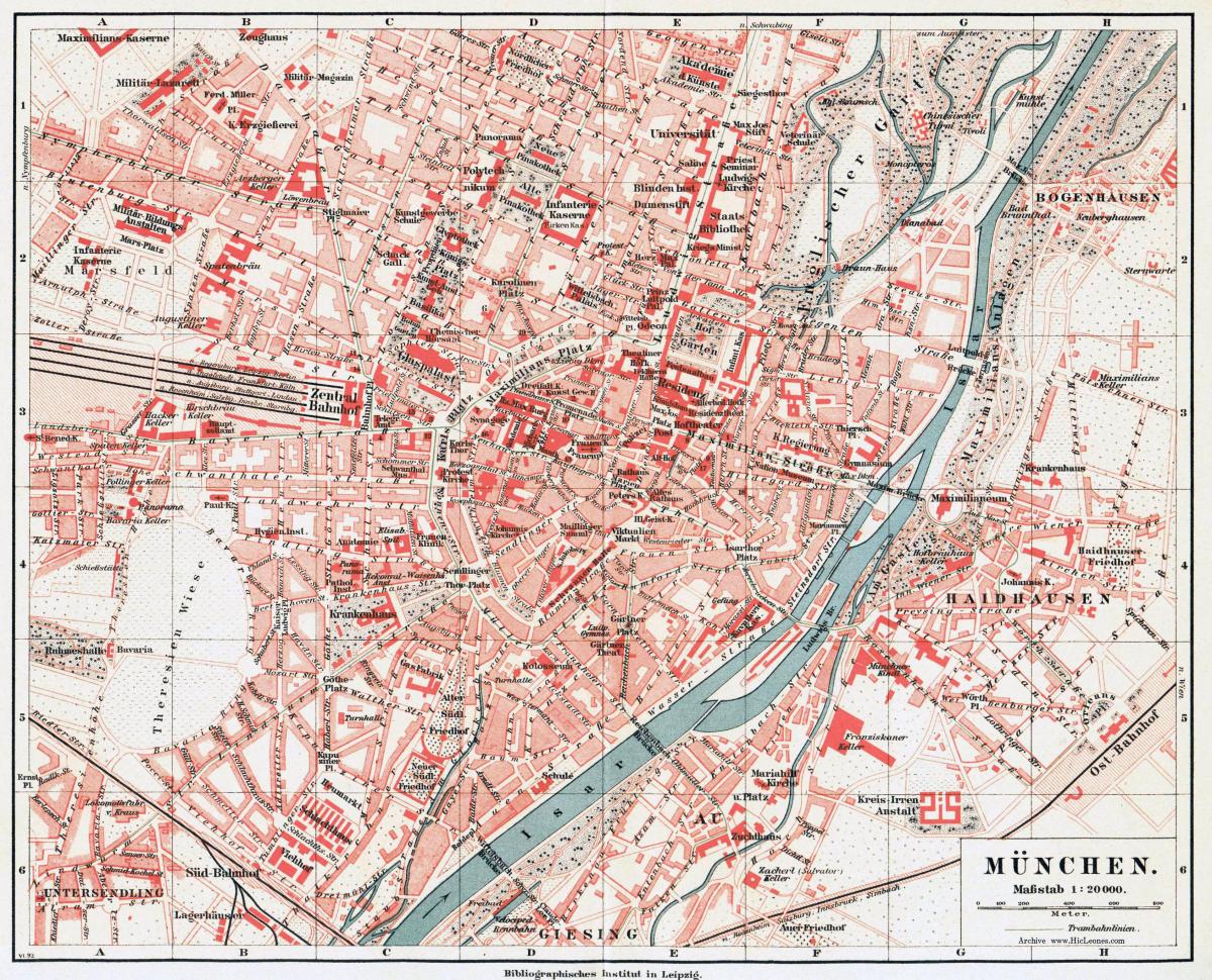 Историческая карта Мюнхена