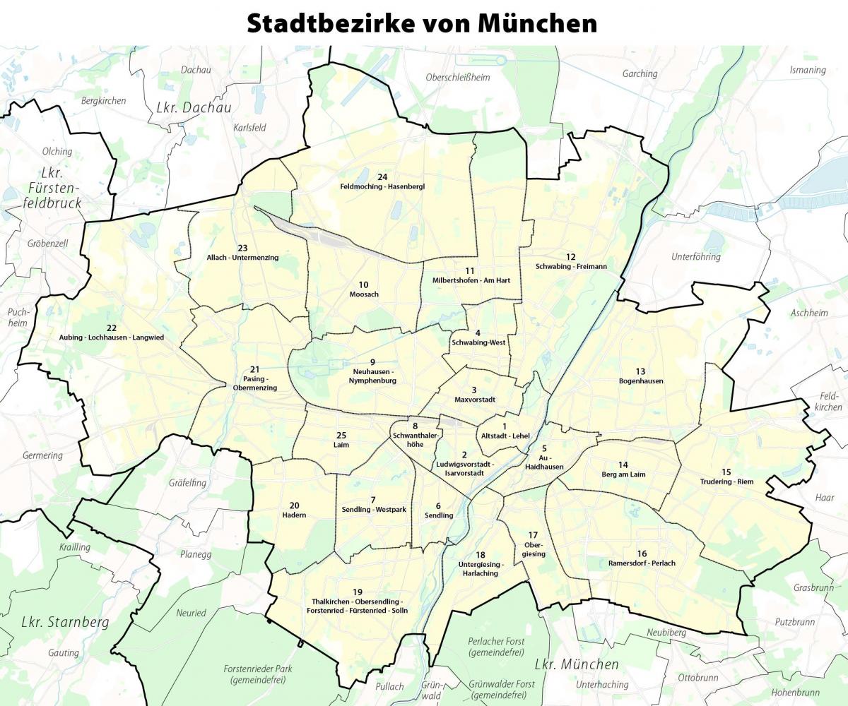 Карта района Мюнхена