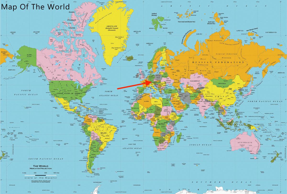 Расположение Мюнхена на карте мира